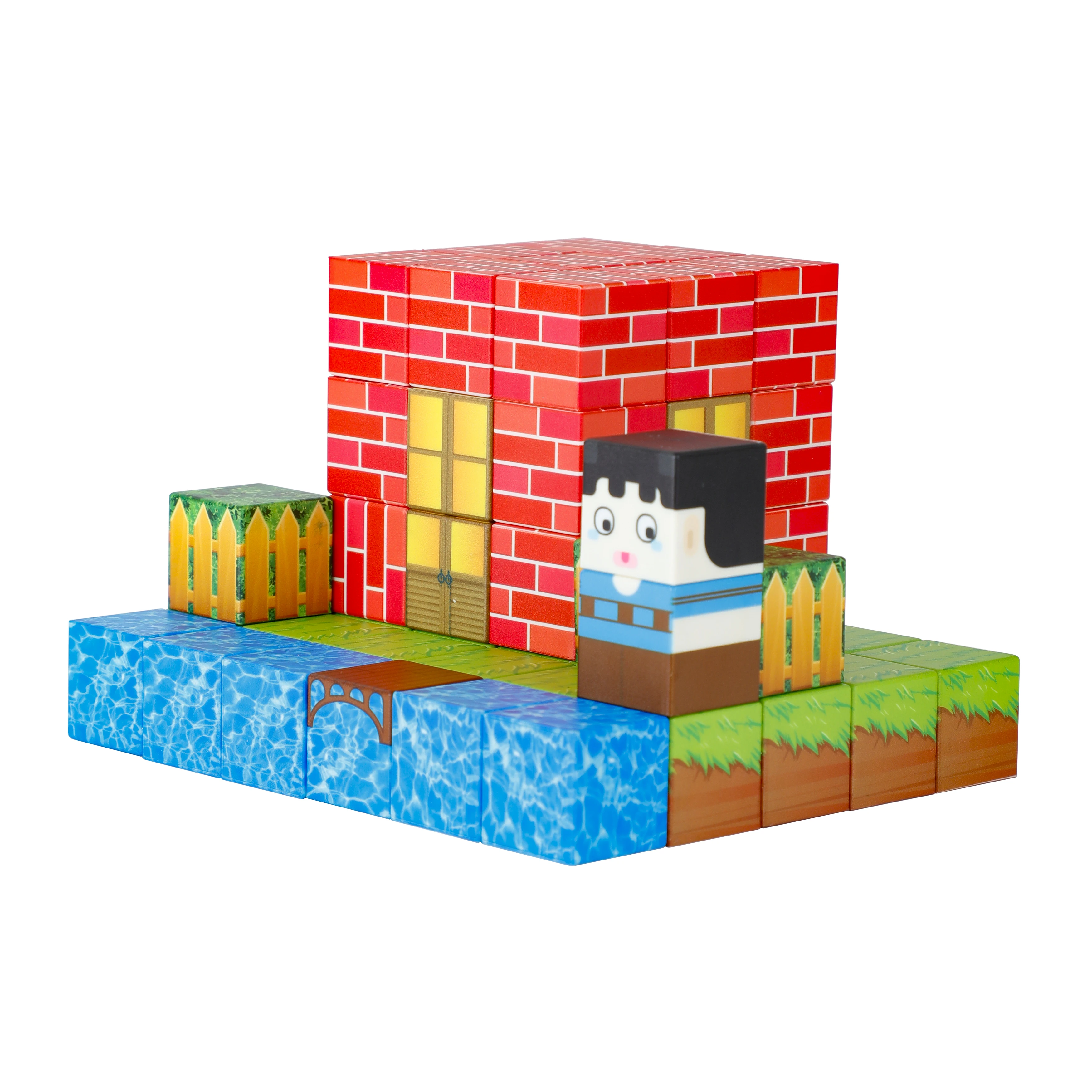 45PCS Mini World Magnet Blocks Build Mine Toys Set Magnetic World Set for Kids 1 Inch Can OEM EN71 CE CPC ASTM