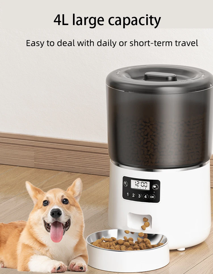 Tuya Dog Cat Smart Pet Feeder Wifi Mobile 4l Smart Microchip Rfid Pet