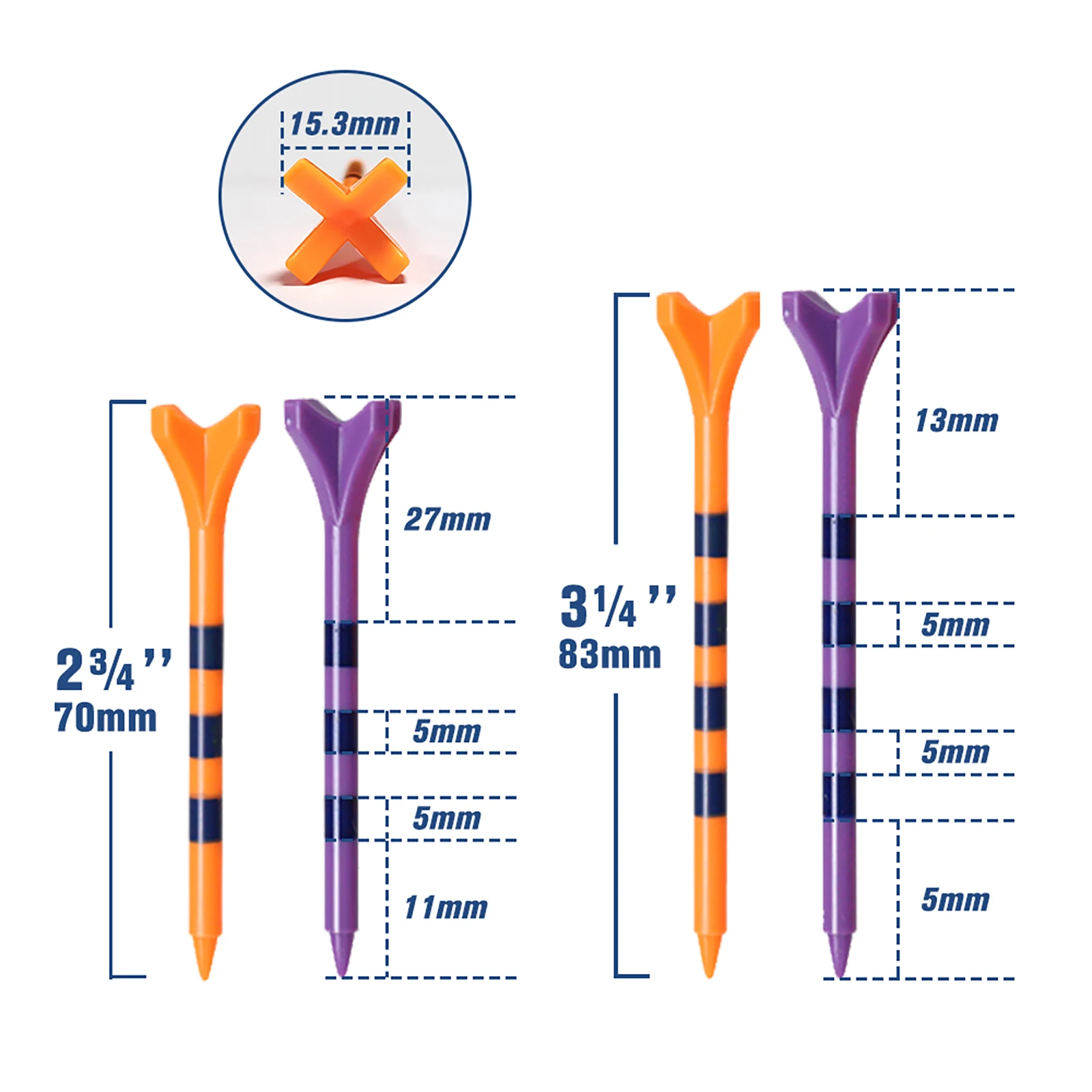 Factory High Quality Golf Tees Golf Supplies 4 Prongs Custom Logo