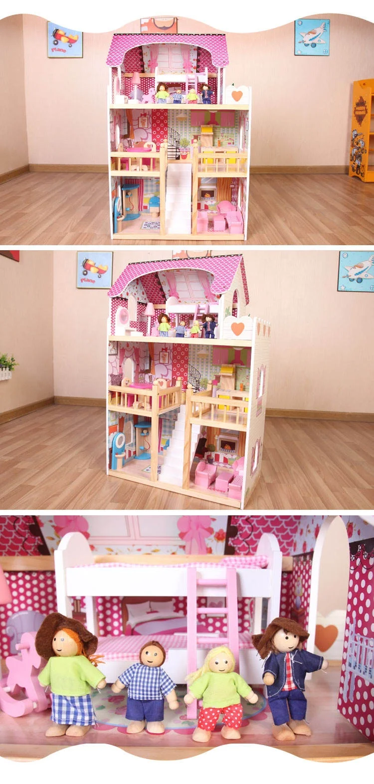 木製　ドールハウス女の子バージョン　背景にも　ゆずり　プロフ必読 木製 ドールハウス女の子バージョン 背景にも ゆずり プロフ必読