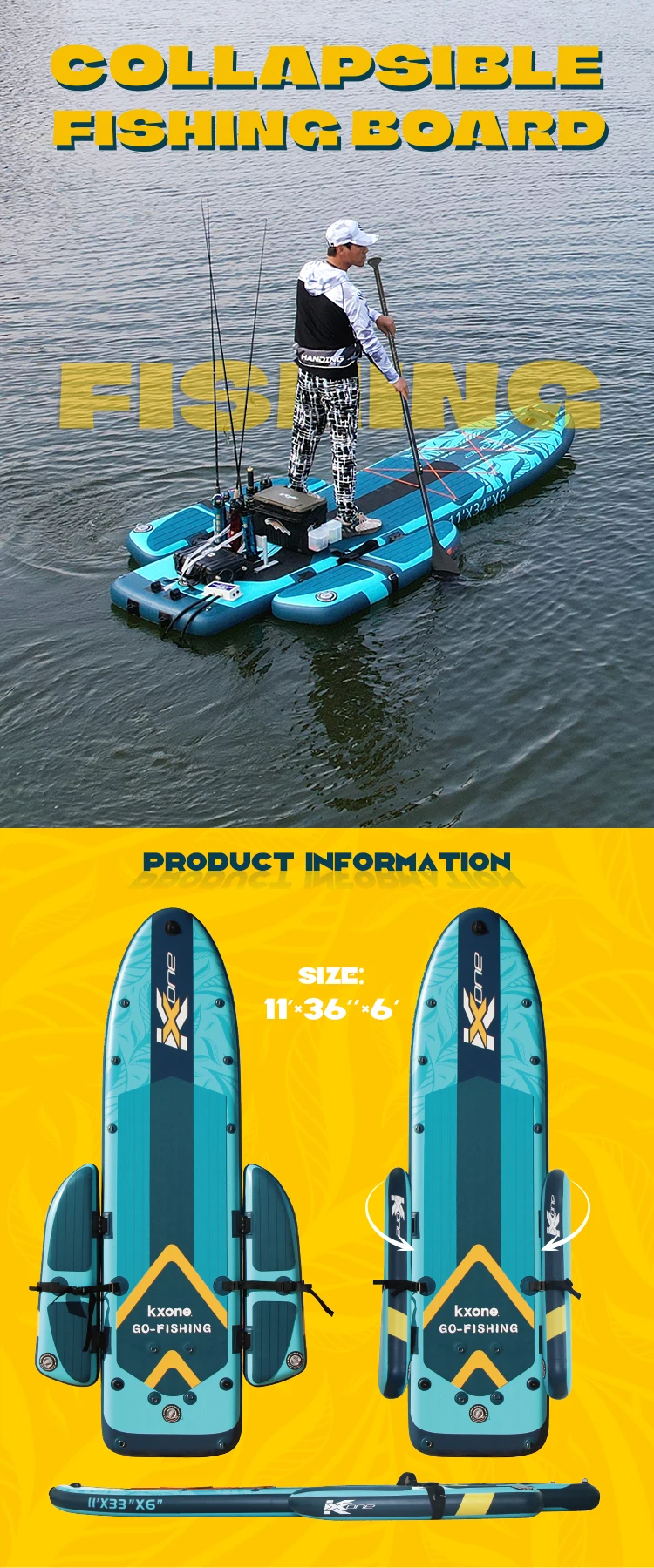 Collapsable Kyak Fishing Two Floating Platforms - Collapsible Inflatable Kayak