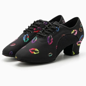 Customizable Soles Heel 3.5/5cm Latin Dance Shoes for Women Ballroom Dancing Shoes Tango Salsa Girl's Modern Dance Shoes