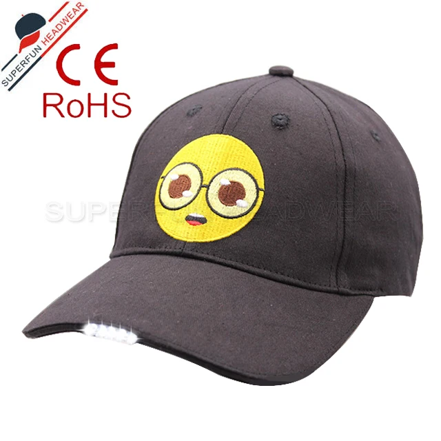 Wholesale embroidery baseball led cap light hat