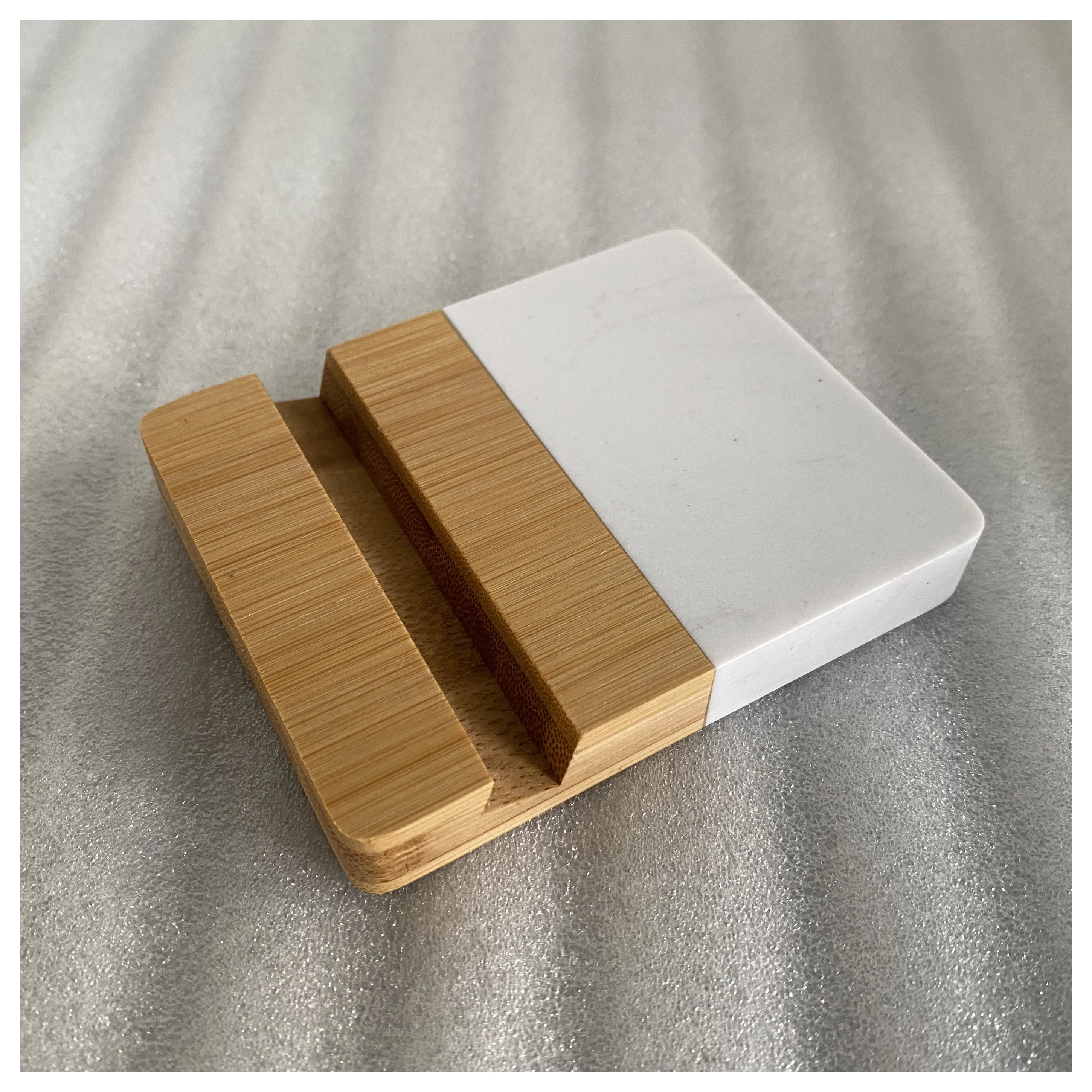 Jiangxi Factory New Launch Mini Marble and Natural Wooden Bamboo Phone Holder