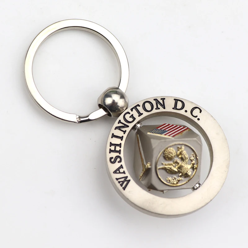 Customized Promotional Different Shape 3D Dice Metal Rotate Keychain
