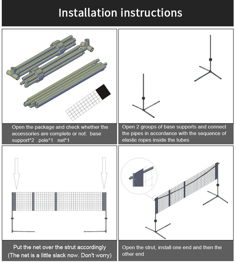High Quality Portable Badminton Volleyball Beach Soccer Lawn Tennis Net