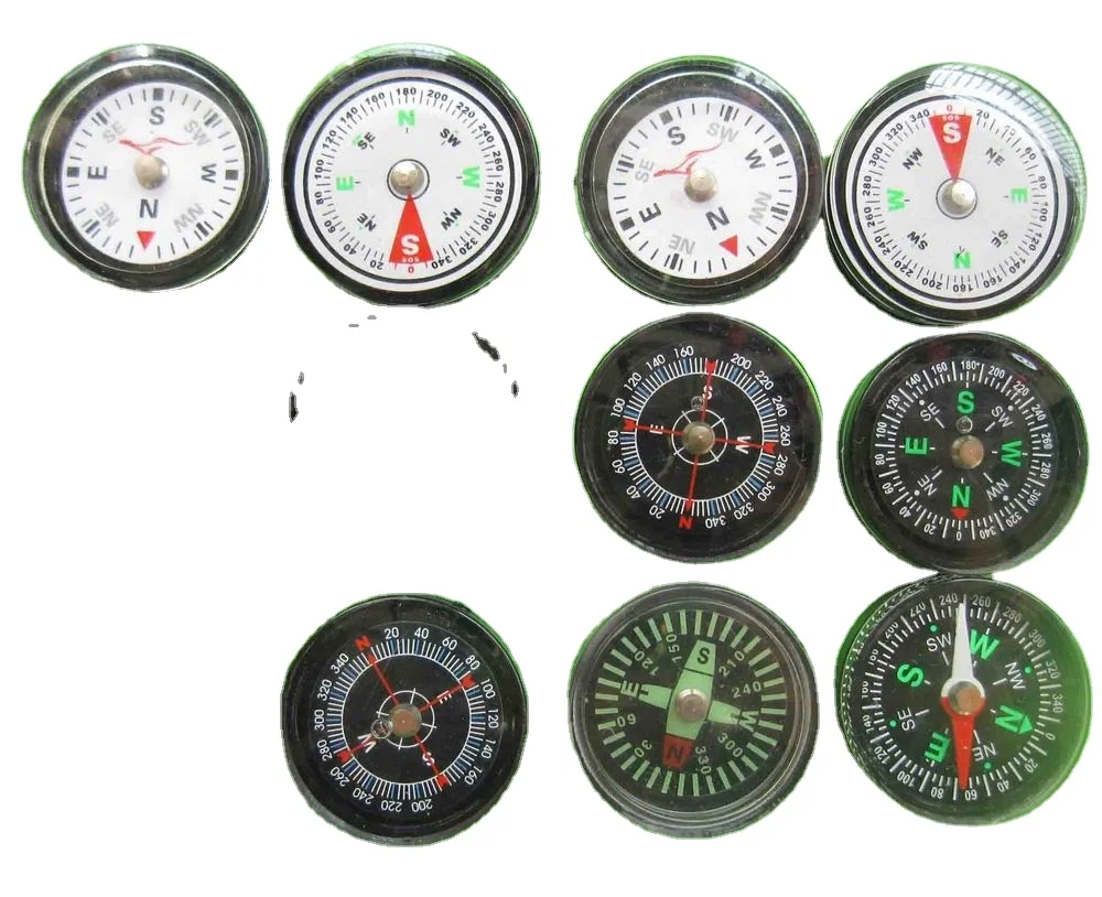 Clear Liquid-filled Plastic Button Small Mini Compass for Survival Kit Hiking Camping Outdoor Sports