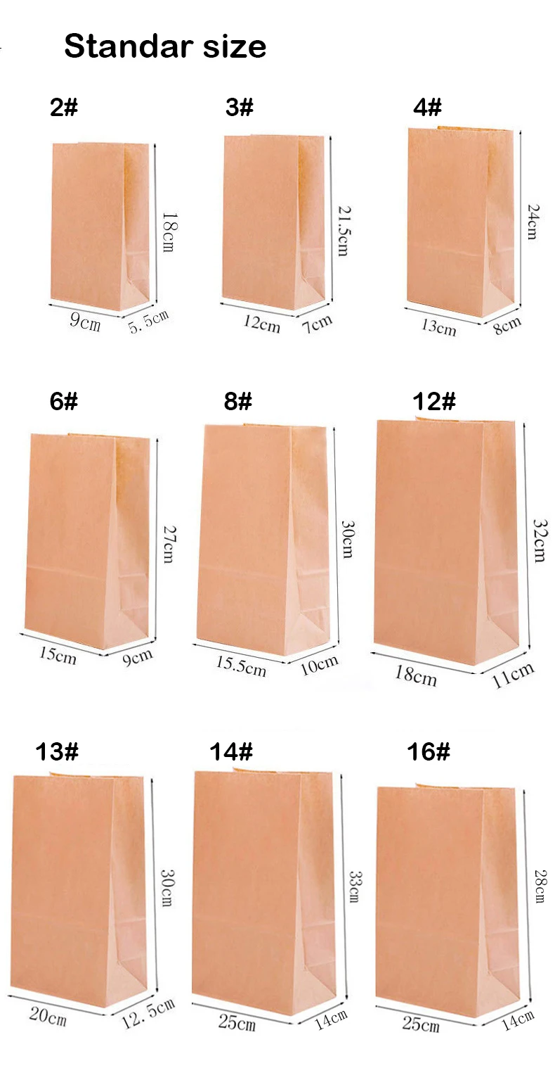 4 Square Bottom Bags Customized Take Away Sos Kraft Paper Bag Shopping