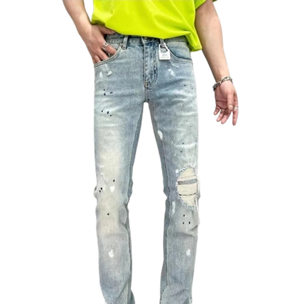 Men's Fashion Jeans Vintage Skinny Jeans Men Stacked Denim High Quality Stretch Men Jeans