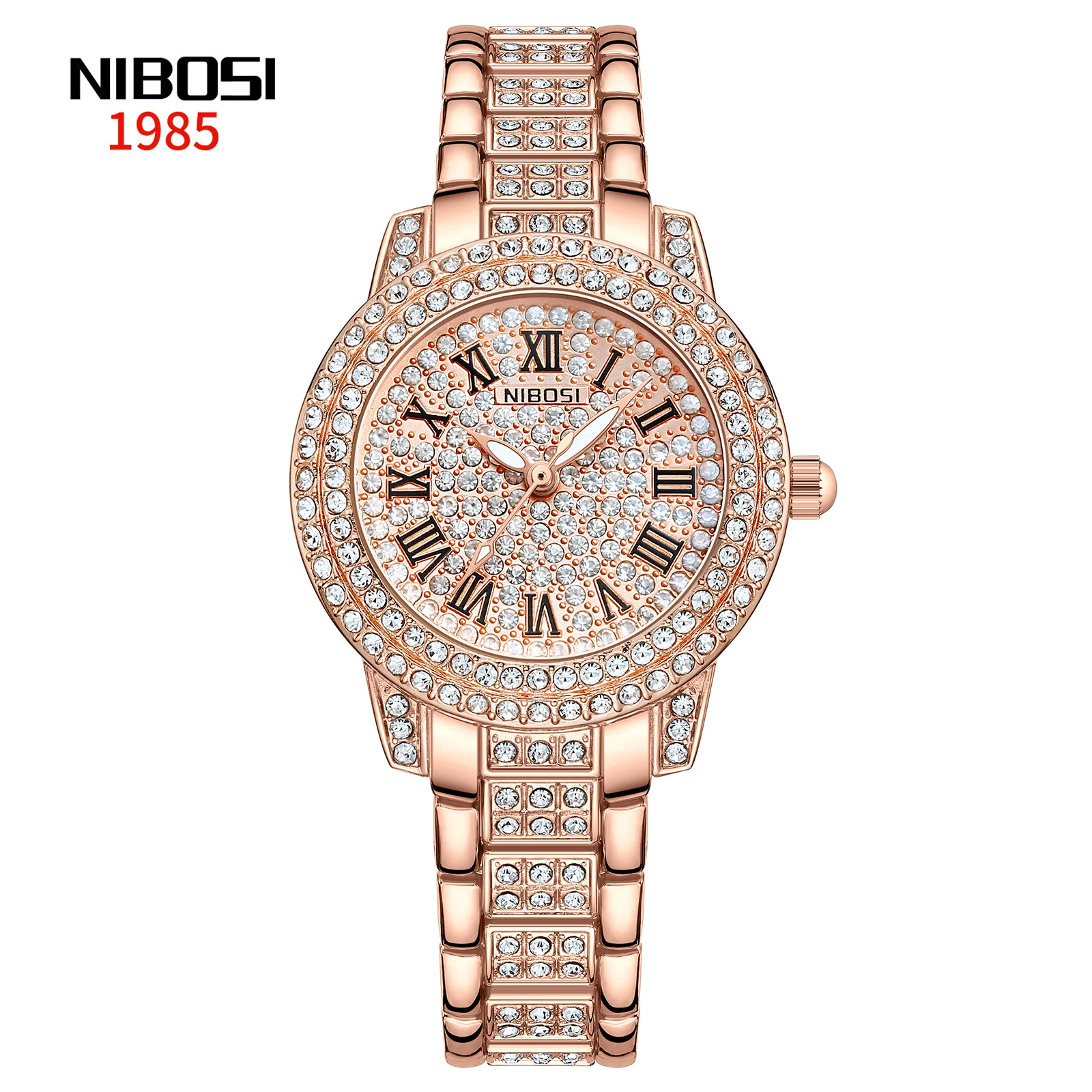 NIBOSI 2552 Superior Top Rating Clock New Product Multifunction Waterproof Latest Women Quartz Watches with Stainless Steel Band