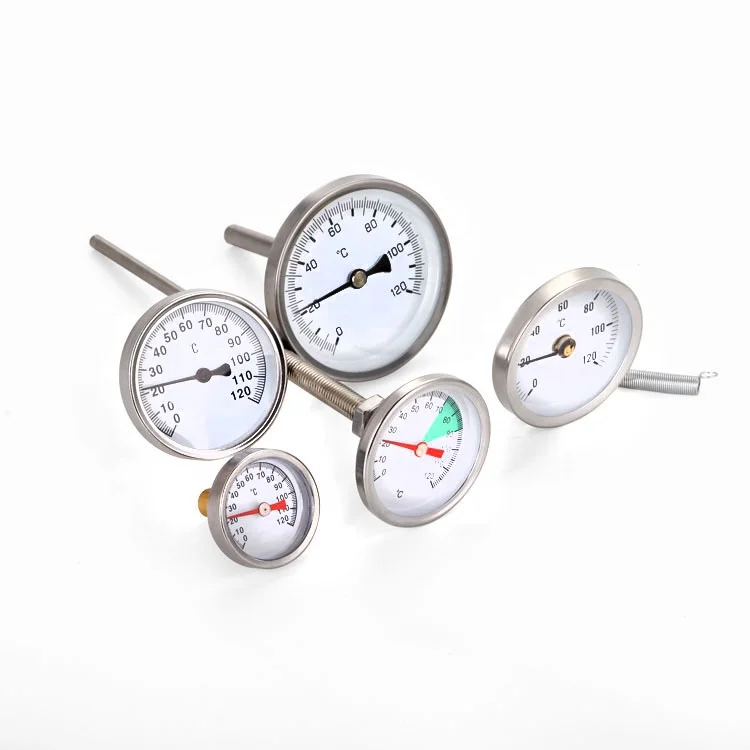 Hot Water Clip On Pipe Surface Thread Thermometer Industrial Analog Dial  Bimetal Thermometers For Heater And Cooler - Buy Hot Water Clip On Pipe  Surface Thread Thermometer Industrial Analog Dial Bimetal Thermometers