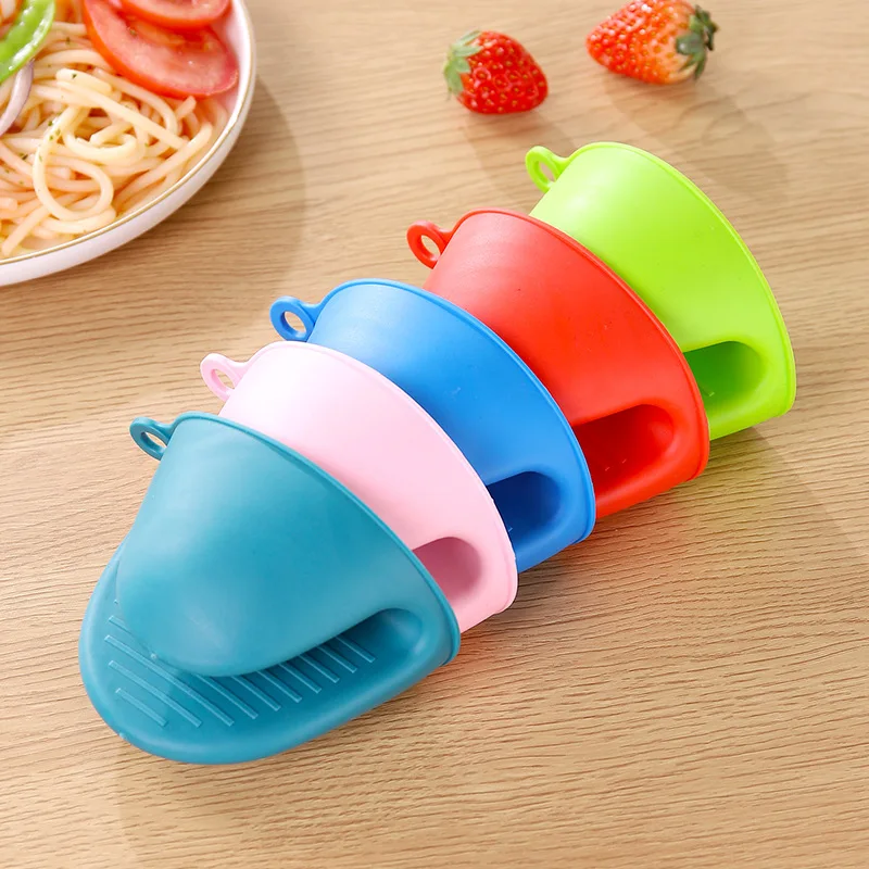 Silicone Oven Mitts Heat Resistant for Kitchen Finger Protector Pot Holder for Cooking Baking BBQ Heat Resistant Kitchen manufacture