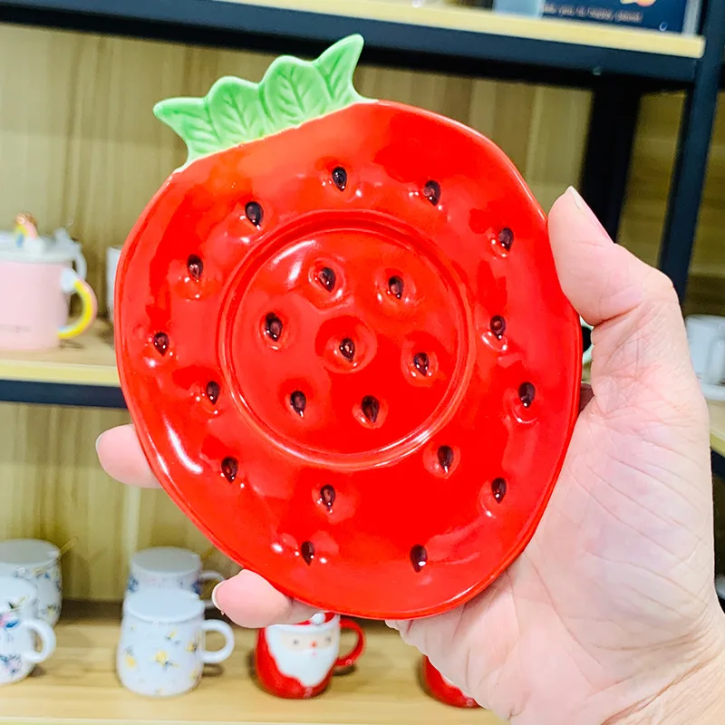 Strawberry shape Coffee mug Ceramic cup cartoon Breakfast