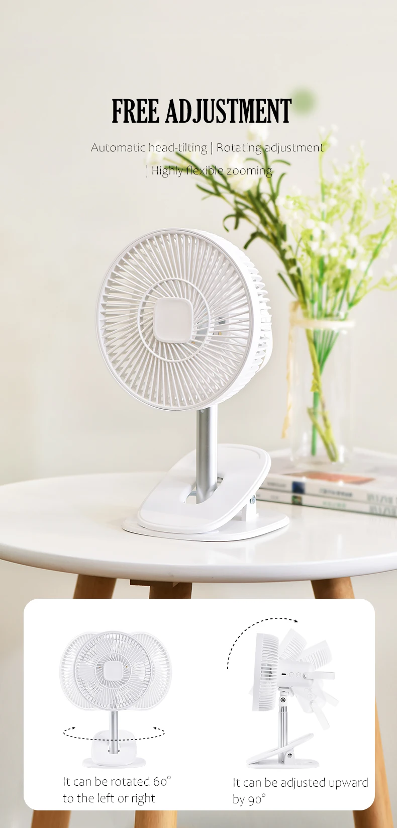 Rechargeable Home Mini Fan, Portable, 5 V, USB - detail 14