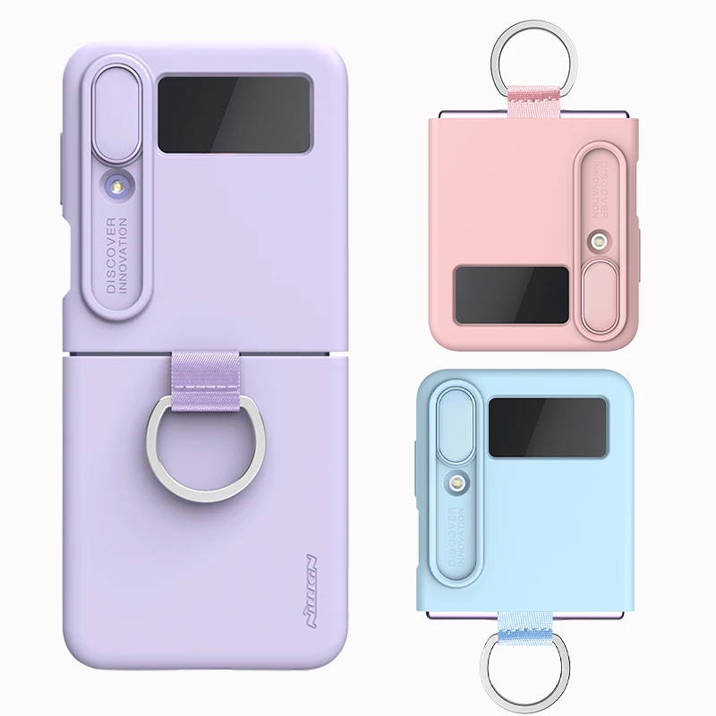 Nillkin Slim Silicone Z Flip 4 Case Sliding Camera Cover With Ring