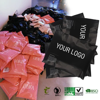 Custom Logo Printed Biodegradable Sustainable Eco Compostable Plastic Poly Mailer Mailing Shipping Bags For Clothing Packaging