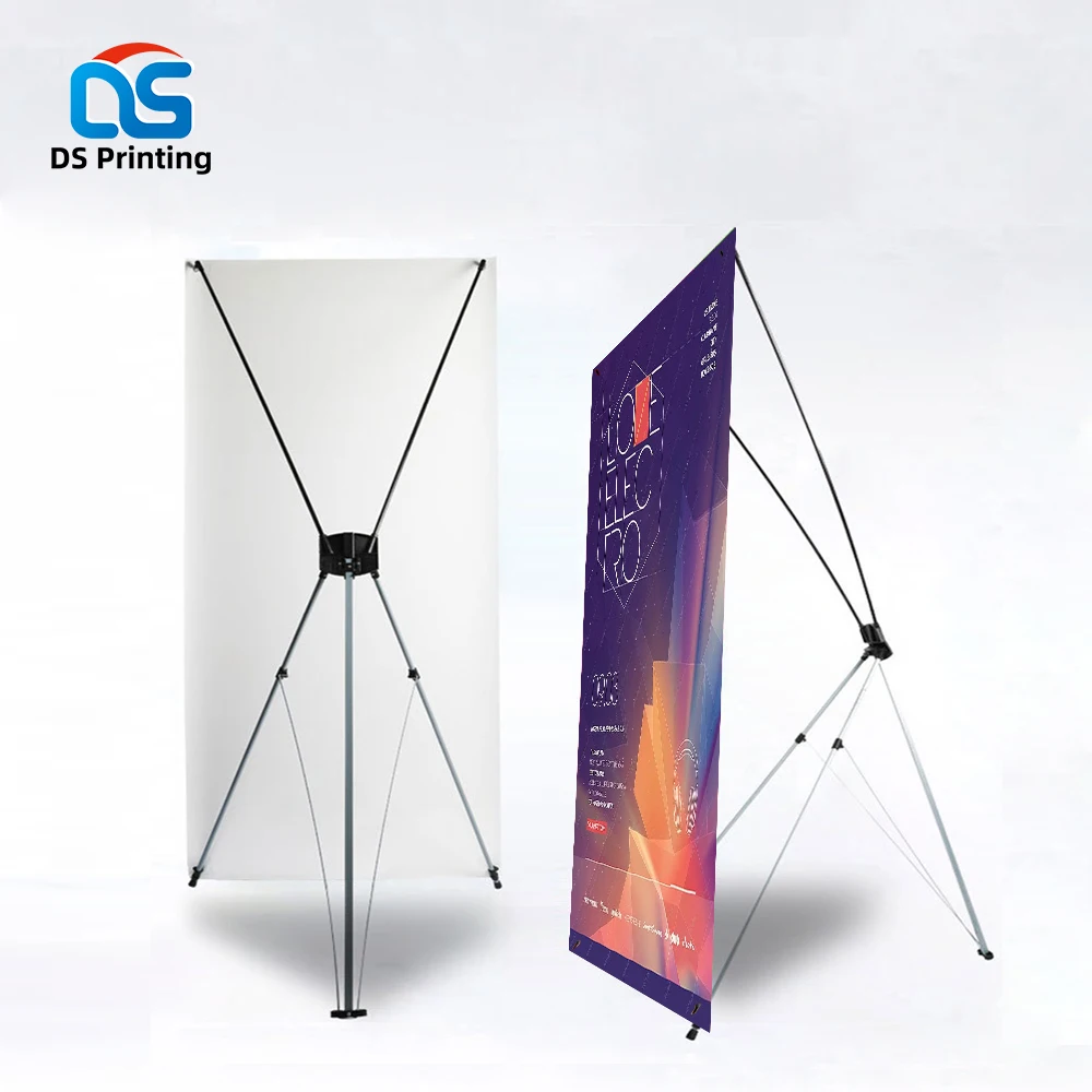 Custom Display X-frame Banner Stand Advertising Display Marketing Waterbase Bamboo X Flex Banner Stand Size 60 X 160 cm