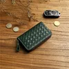 Woven green-crazy horse head leather