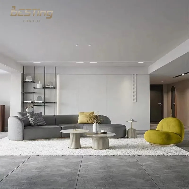 Luxury Simple Creative Lounge Sofa Velvet Fabric Furniture Fashion Living Room Sofa Hot Sale Nordic Modern Sectional Sofa