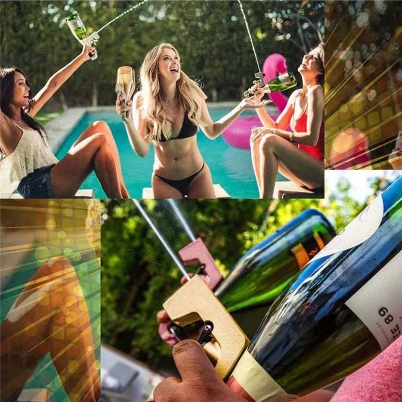 Champagne Gun Wine Sprayer Pistol Beer Bottle Durable Spray Gun ABS Plastic Version Stopper Ejector Pop It Kitchen Bar Tools