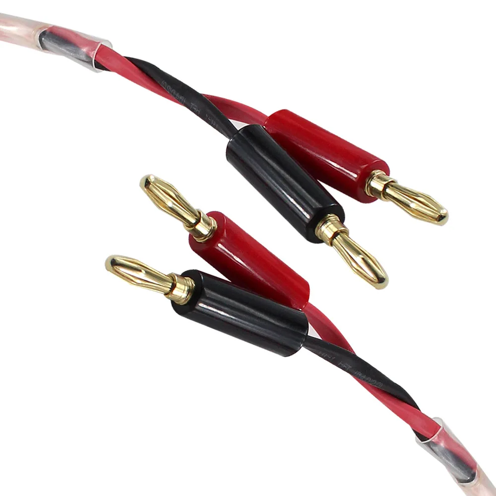 Factory High-end Banana Plug Cable 1m 2m 3m 5m Pvc Jacket Audio Cable Banana Head Hifi Speaker Cable with Banana Plugs