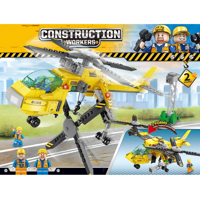 2024 Hot Selling Kids Mini Model Diy Brick Toys Engineering Series Building Blocks Sets Construction Workers Educational Toys