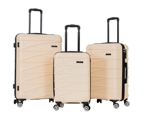 3PCS TRAVEL BAGS HARD SHELL ABS HIGH QUALITY DOUBLE WHEELS FACTORY PRICE SUITCASE