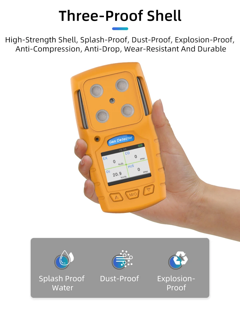 Eyesky H2s Co O2 Lel Gas Detector Personal Security Alarm Combustible Toxic Multi Gas Detector