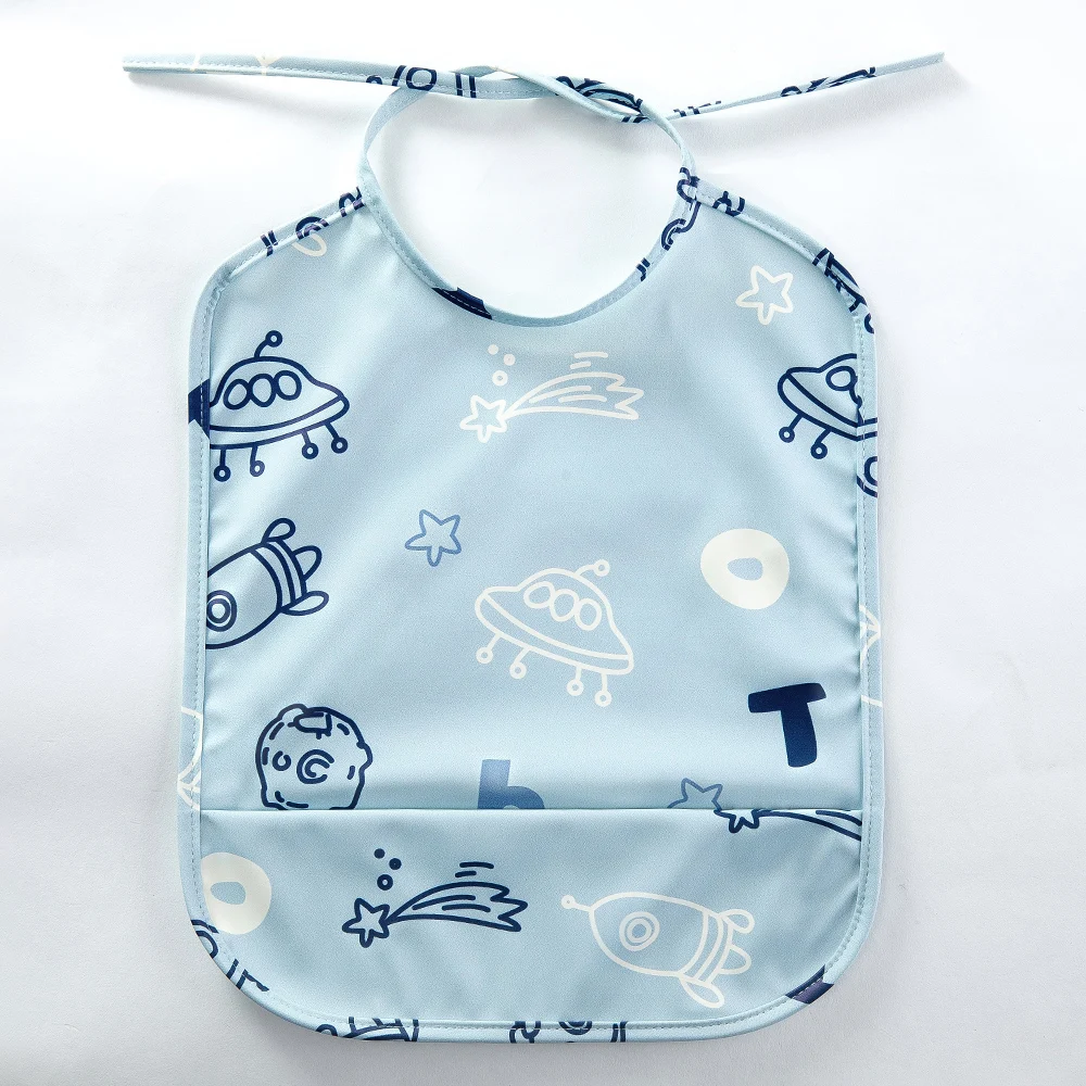 OEM PU Waterproof Baby Bibs infant Toddler Long Sleeve Feeding Bib With Food Catcher Super Soft easy Clean factory