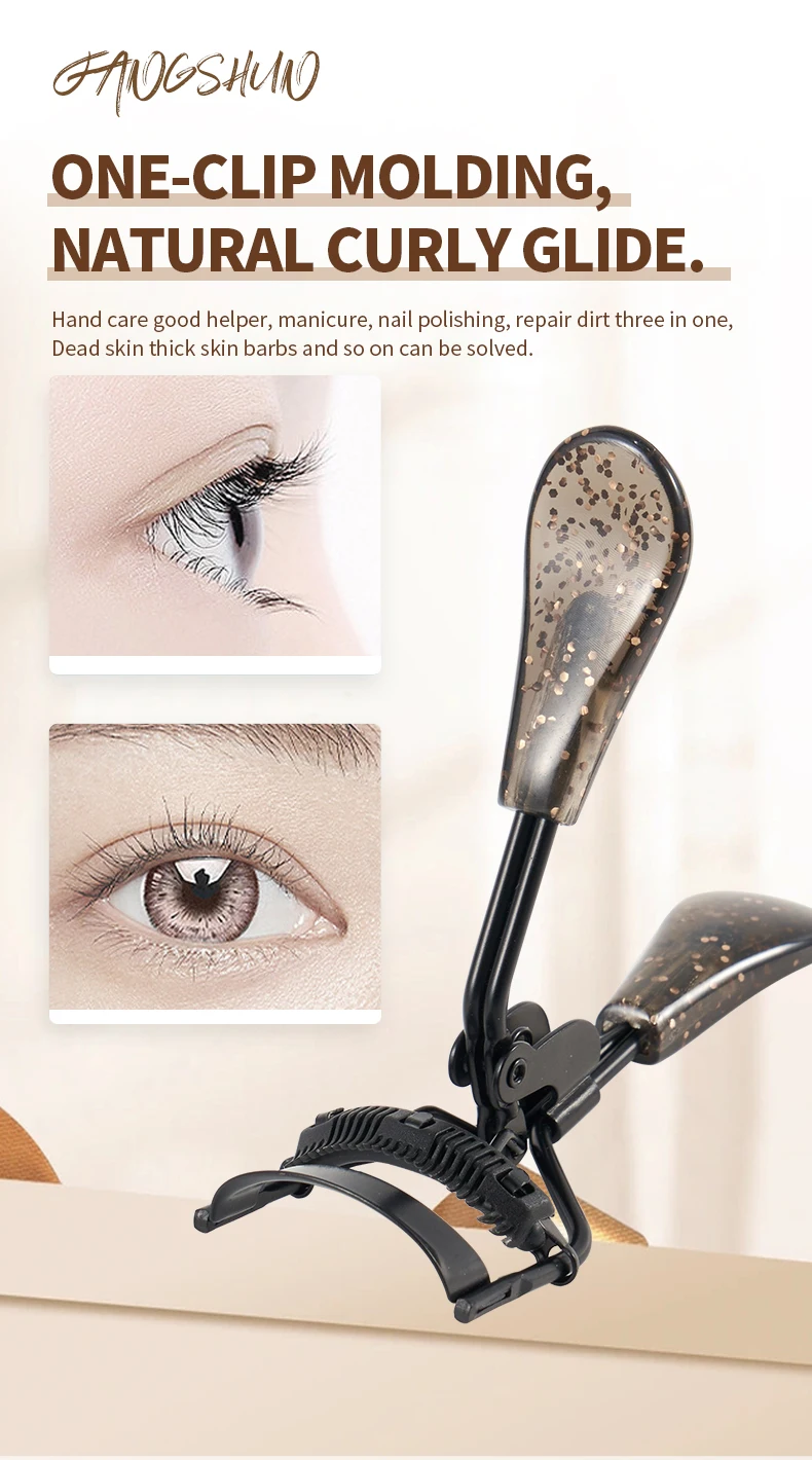 Most Popular Makeup Tools Custom Glitter Plastic Handle Eyelash Curler