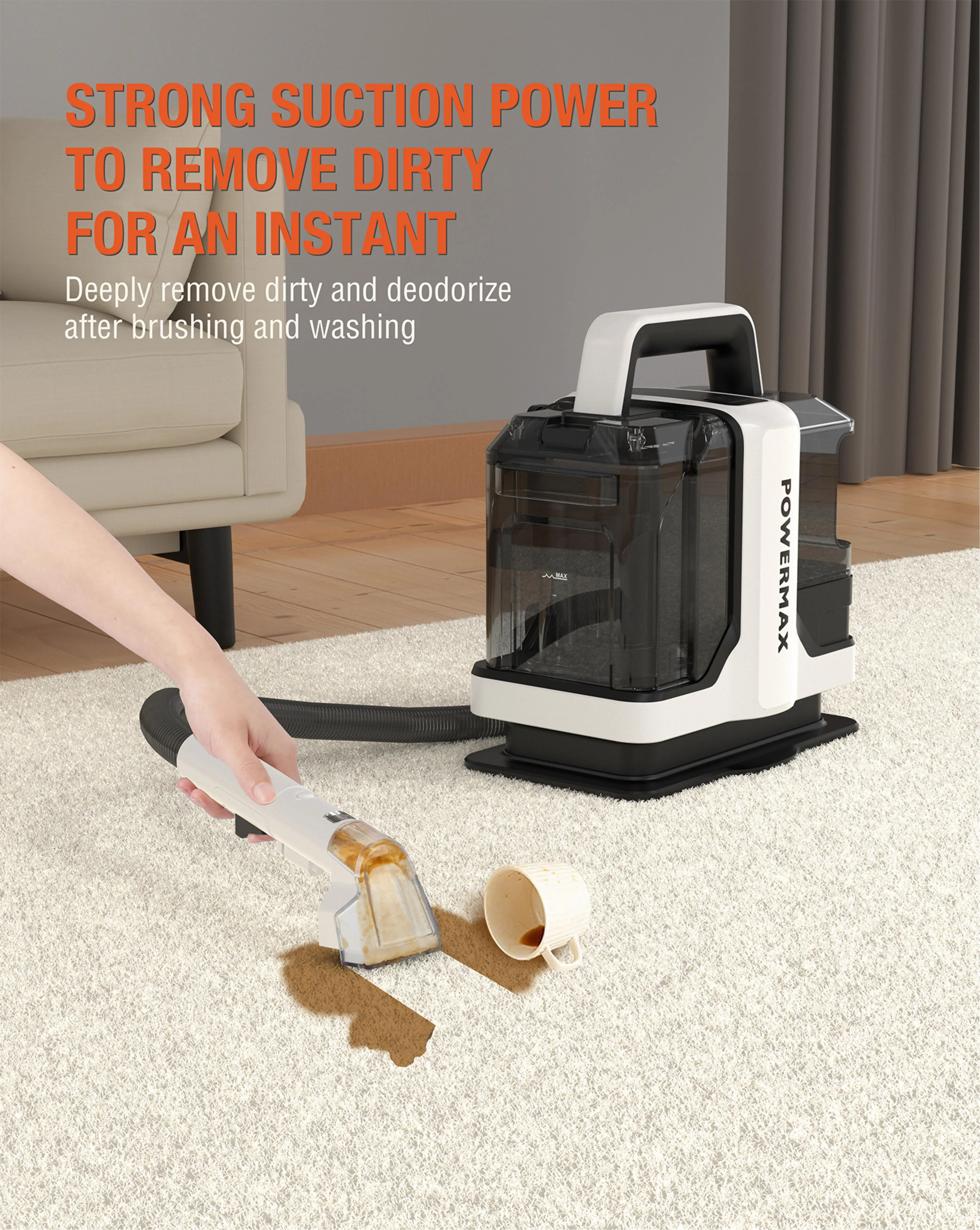 Fireegg Spot Cleaner For Home Fabrics Sofa Curtain Portable Carpet