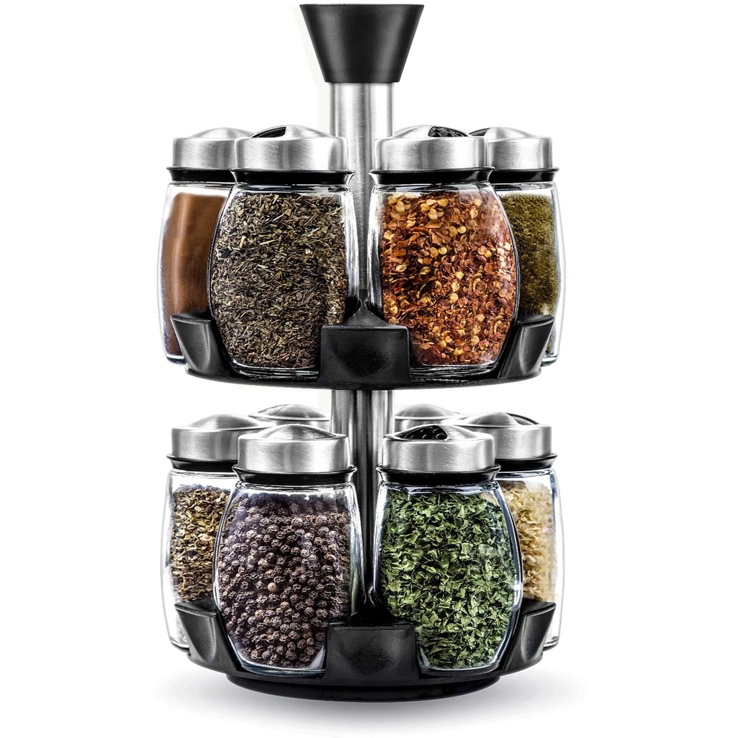 revolving spice rack set 3.5oz glass