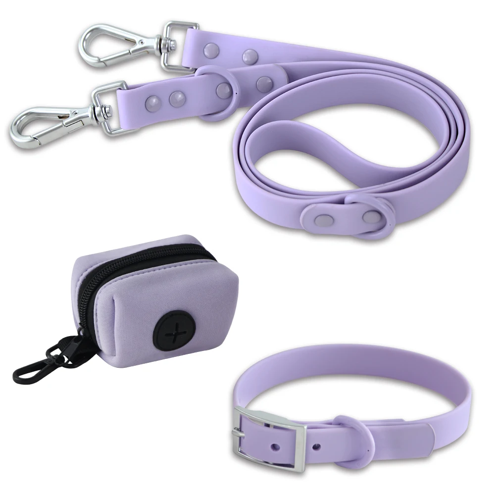 Custom Designer Durable Pvc Soft Waterproof Adjustable Luxury Lead Walk Small Pet Dog Collar Leashes Set