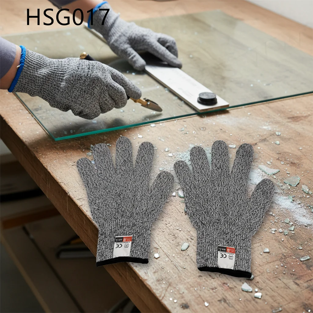 ZYF,Veneer Handling Highest Cut Protective Safety Gloves Lathe Operation Laceration Resistant HPPE Grey Work Gloves HSG017
