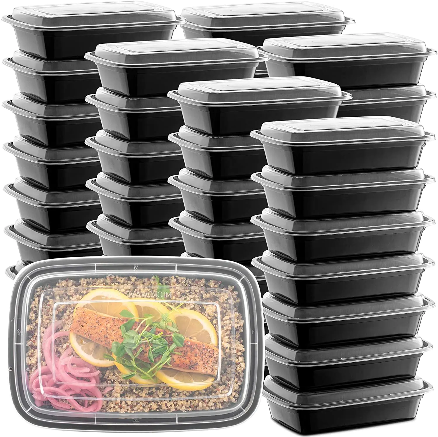 828 6828 2 Compartment PP Plastic Meal Prep Food Container Lunch