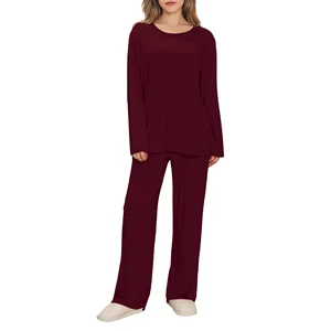 Skin Friendly Women's Sleepwear Lounge Wear Sets Bamboo Viscose PJ Ladies Loungewear Pijamas Custom Pajamas