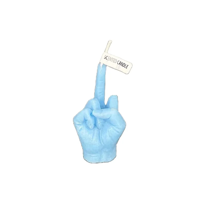 Neo-Yellow Middle Finger Gesture Candle