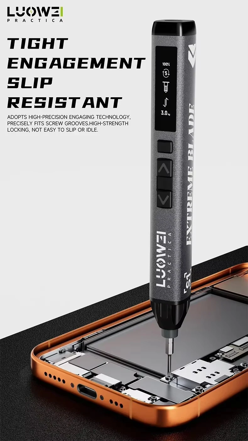 LUOWEI S1 Pro Precision Electric Screwdriver Set 22 Bits Adjustable Type-C Rechargeable Tool for Phone Repair
