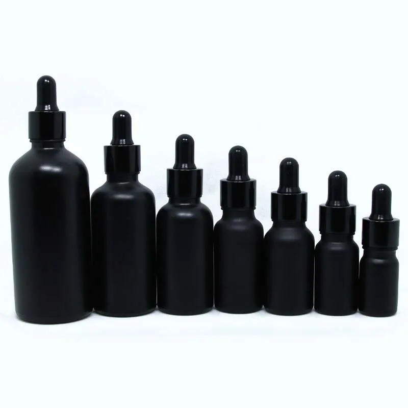 product black 100ml glass essential oil dropper bottle screen printing diffuser cream facial cleanser face cream packaging-1