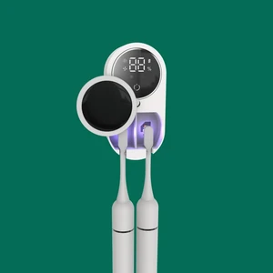 Smart Digital UV Toothbrush Sanitizer Wall Mounted with Dual Slots for Couples Smart Digital UV Toothbrush Sterilizer