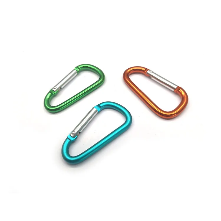 Decorative Color Snap Hooks Cup Hanging Bag Hook D Shape Aluminum Carabiner Keychain Hook