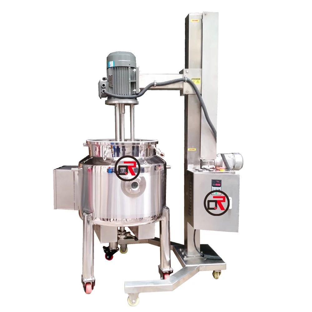 Jacketed Mixing tank With Heating Neutralization Cone Bottom tank Water tank Level Indicator Cosmetic Homogenizer Mixer Cream