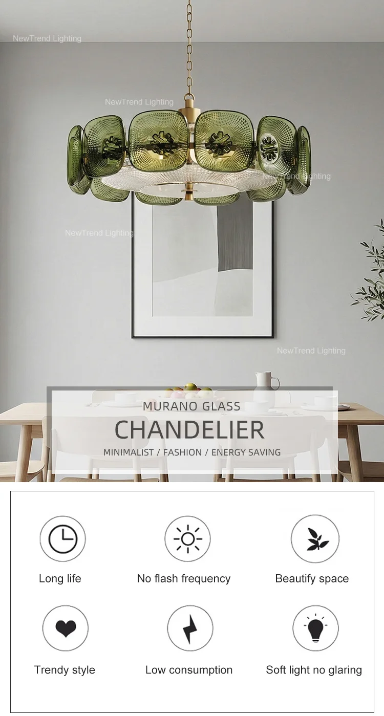 cpl 457 artistic french style murano glass chandelier  creative designer led pendant light for hotel lobby-0