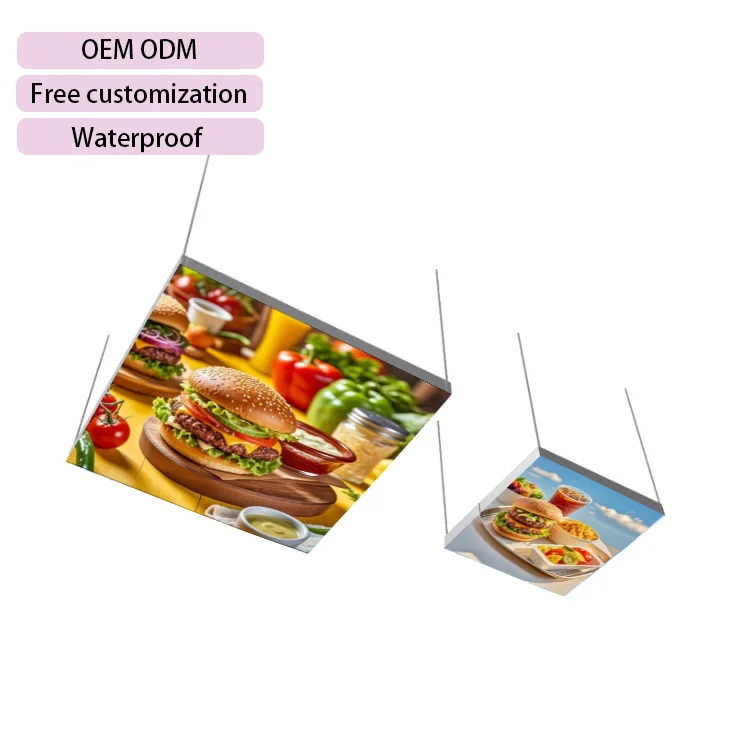 product hanging sign advertising agencies led seg metal ultra thin ceiling suspended light box advertising for store exhibition-1
