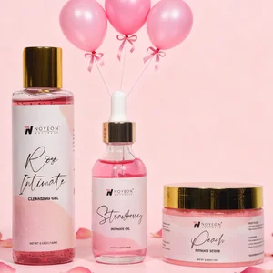 Best Selling Yoni Trio Set 3 in 1 Rose Gel Strawberry Wash Oil Peach Scrub Gift Box Private Label