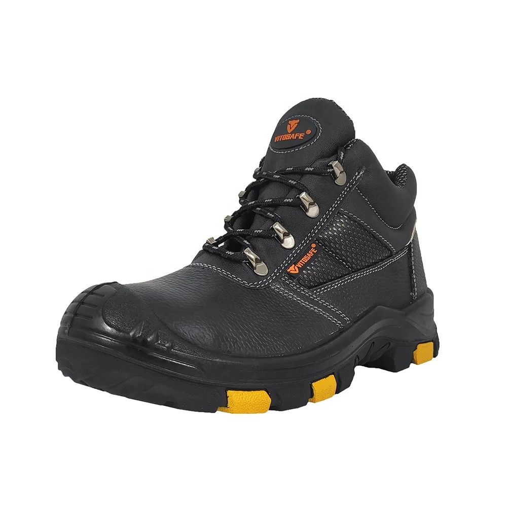 VITOSAFE Construction Protect Oil Resistant Rubber Outsole Classic Steel Toe Work Shoes Safety Boots for Men