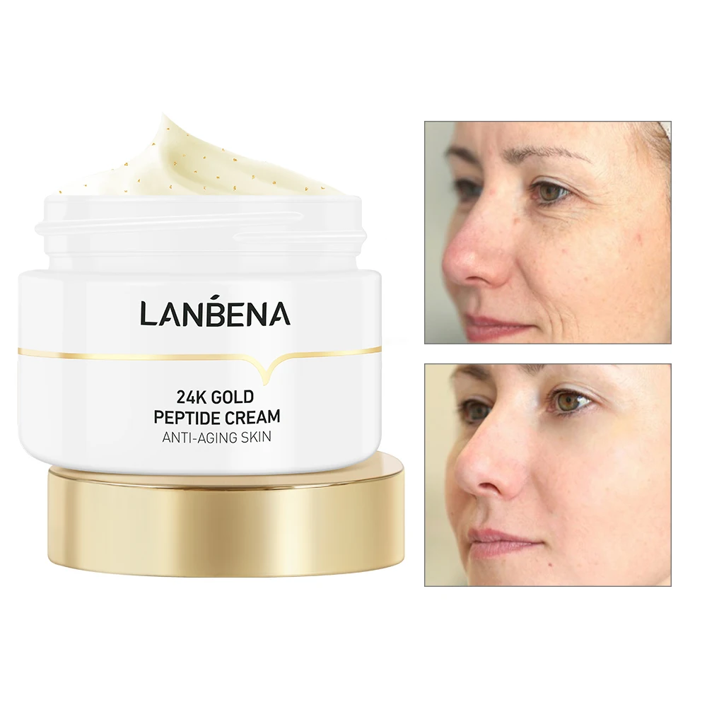 OEM LANBENA 24k Gold Peptide Anti Aging Face Cream Whitening Firming Skin Care Facial Cream