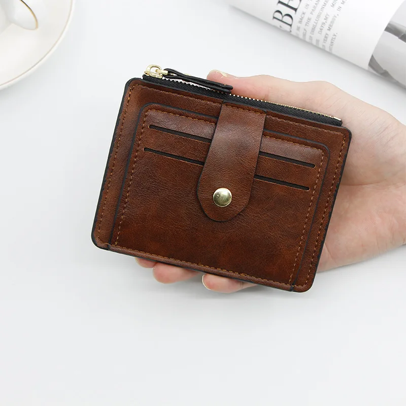 Designer Fake Leather Business Card Display Holder Low Moq Keychain Wallet with Card Holder for Woman
