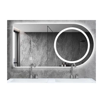 Custom Smart Touch Screen Light Up Modern Rectangular Vanity  With Led Light Bathroom Mirror