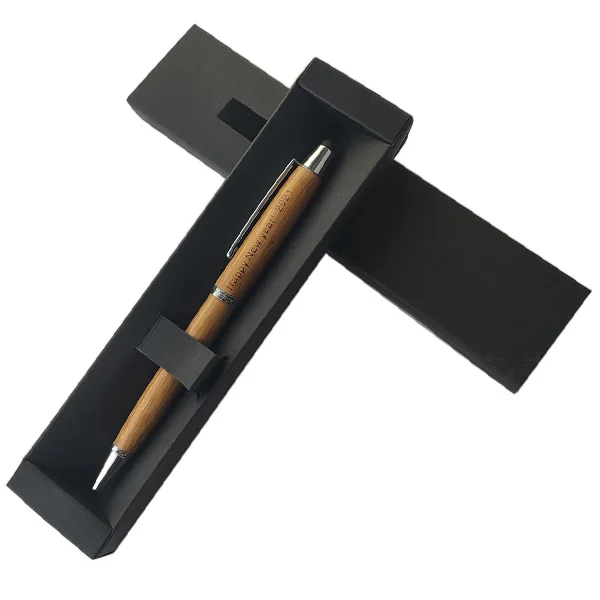 2022 низкий минимальный заказ высокое качество экологически чистый деревянный набор ручек из бамбука с индивидуальным гравировальным логотипом для
